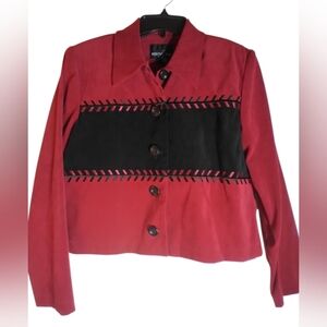 Positive Attitude Red And Black Cropped Jacket Size 10 Whimsigoth Grunge